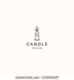 Candle line logo design template