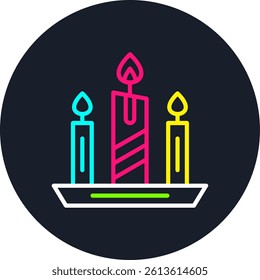 Candle Line Multi Colour Circle