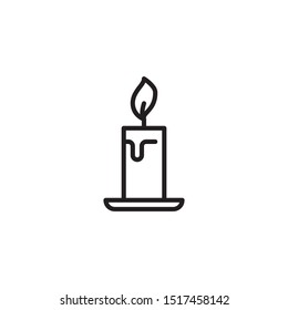 Candle line vector icon. Sing for web design, mobile app, labeled.