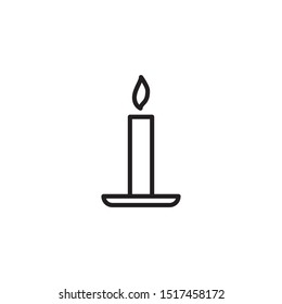 Candle line vector icon. Sing for web design, mobile app, labeled.