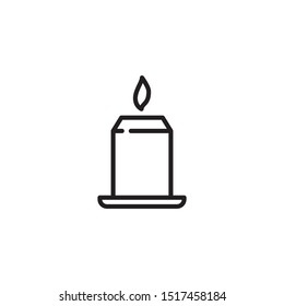 Candle line vector icon. Sing for web design, mobile app, labeled.