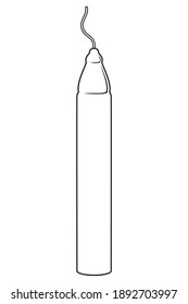 candle line vector illustration,isolated on white background for education,top view