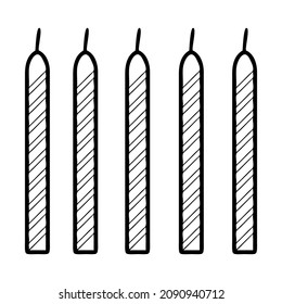 candle line vector illustration,isolated on white background,top view