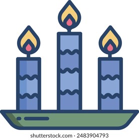 Candle linear color illustration icon