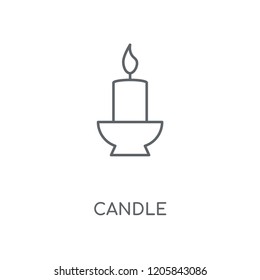 Candle linear icon. Candle concept stroke symbol design. Thin graphic elements vector illustration, outline pattern on a white background, eps 10.