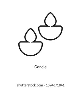 Candle linear icon vector on white background. Black icon illustration