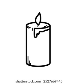 candle, lineart, - simple vector illustration