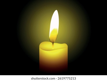 Candle lit in the dark after a blackout