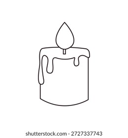 vela acesa fogo acolhedor branco bonito símbolo símbolo ícone ícone vetor ilustração isolado plano