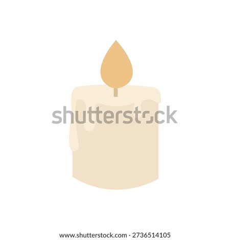 candle lit fire cozy cute white emoji symbol sign icon vector illustration isolated flat	
