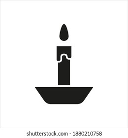 Candle lit illustration glyphs style halloween icon vector design, this vector is suitable for icons, logos, illustrations, stickers, books, covers, .etc