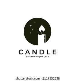 candle logo badge vector template design