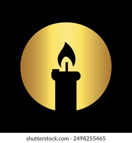  Candle Logo combine with letter O vector template