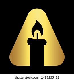  Candle Logo combine with letter A vector template