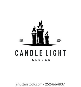 candle logo design concept template illustration simple traditional candle light