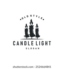 candle logo design concept template illustration simple traditional candle light