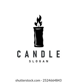 candle logo design concept template illustration simple traditional candle light