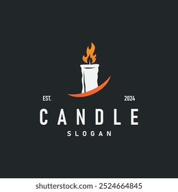 candle logo design concept template illustration simple traditional candle light