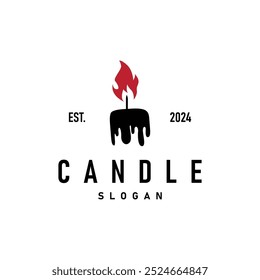 candle logo design concept template illustration simple traditional candle light