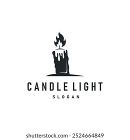 candle logo design concept template illustration simple traditional candle light