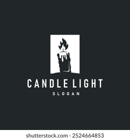 candle logo design concept template illustration simple traditional candle light