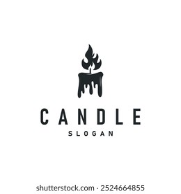 candle logo design concept template illustration simple traditional candle light