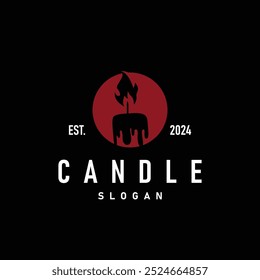 candle logo design concept template illustration simple traditional candle light