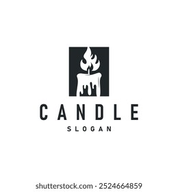 candle logo design concept template illustration simple traditional candle light