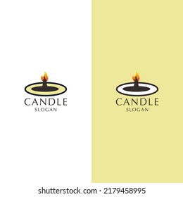 Candle logo design icon template
