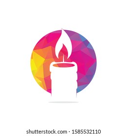 Candle logo design illustration. Abstract Candle fire logo vector template.
