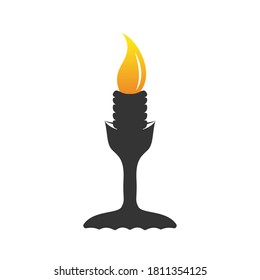 Candle logo design illustration. Abstract Candle fire logo vector template.