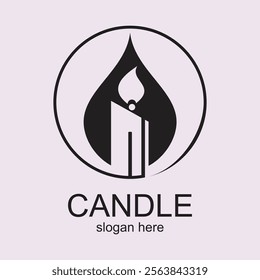 Candle logo design simple concept Premium Vector