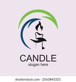 Candle logo design simple concept Premium Vector