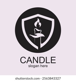 Candle logo design simple concept Premium Vector