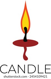 candle logo design, Candle Simple Logo Illustration 