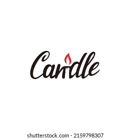 Candle logo design. Vector illustration of typography candle text. modern logo design vector icon template
 svg
