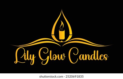 Diseño de logo de vela. Ilustración vectorial del texto de la vela de la tipografía. Plantilla moderna del icono del Vector del diseño del logotipo
