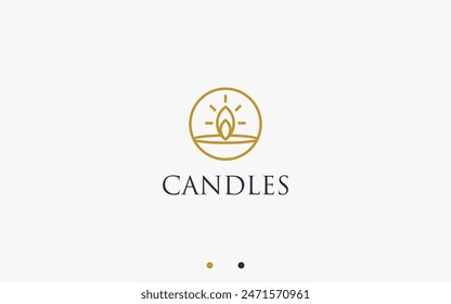 candle logo design vector silhouette illustration