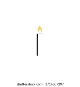 candle logo icon design with simple line art style