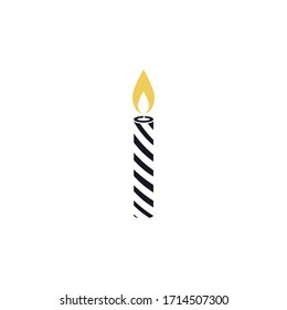 candle logo icon design with simple line art style