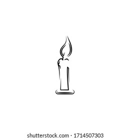 candle logo icon design with simple line art style