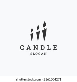 Candle logo icon design template vector illustration