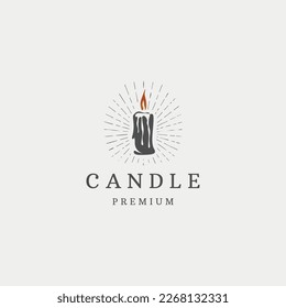 Candle logo icon design template flat vector