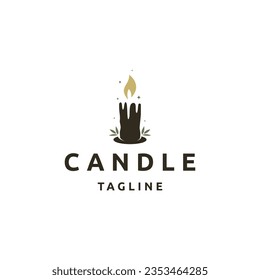 Candle logo icon design template flat vector