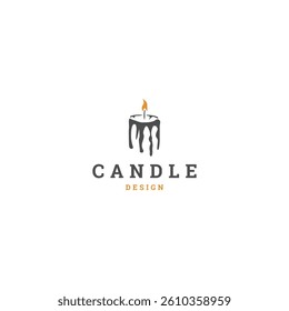 Candle logo icon design template flat vector