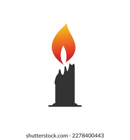 Candle logo icon design vector