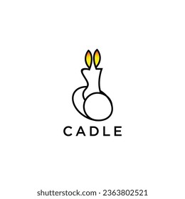 Candle logo icon design vector