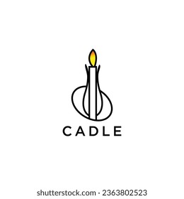 Candle logo icon design vector