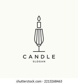 Candle logo icon flat design template 