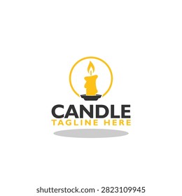 Candle logo icon with shadow